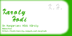 karoly hodi business card