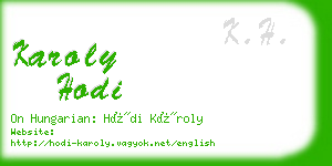 karoly hodi business card